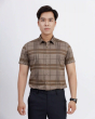 Áo Sơ Mi Ngắn Tay Nam Họa Tiết Kẻ 3029A Nâu
