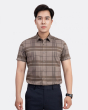 Áo Sơ Mi Ngắn Tay Nam Họa Tiết Kẻ 3029A Nâu