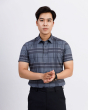 Áo Sơ Mi Ngắn Tay Nam Họa Tiết Kẻ 3029C Xám