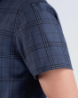 Áo Sơ Mi Ngắn Tay Nam Kẻ Caro 4029D Xanh Tím Than