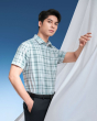 Áo Sơ Mi Ngắn Tay Nam Kẻ Ô 5017 Xanh Nhạt