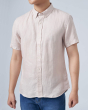 Áo Sơ Mi Ngắn Tay Nam Linen 4011D Hồng