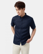 Áo Sơ Mi Ngắn Tay Nam Linen 4011T Xanh Tím Than
