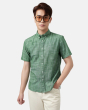 Áo Sơ Mi Ngắn Tay Nam Linen 4014C Xanh Lá Cây