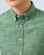 Áo Sơ Mi Ngắn Tay Nam Linen 4014C Xanh Lá Cây