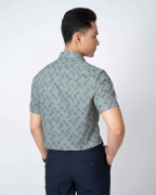Áo Sơ Mi Ngắn Tay Hoạ Tiết 5036 - Ghi