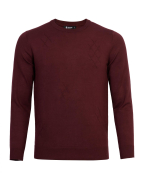 Áo Len Nam Cotton Họa Tiết 2001 - Đỏ Đô