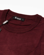 Áo Len Nam Cotton Họa Tiết 2001 - Đỏ Đô