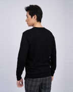 Áo Len Nam Cotton Họa Tiết 2001 - Đen