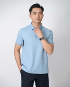Áo Polo Nam Cotton Trơn 5005 - Xanh Nhạt