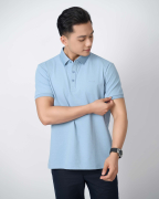 Áo Polo Nam Cotton Trơn 5005 - Xanh Nhạt