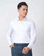 Áo Sơ Mi Dài Tay Nam Màu Trắng AS/WH/25/A2-1