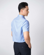 Áo Sơ Mi Ngắn Tay Nam Trơn 5019 Xanh Da Trời - Xanh Nhạt