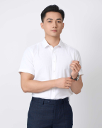 Áo Sơ Mi Ngắn Tay Nam Màu Đen 5028B - Trắng