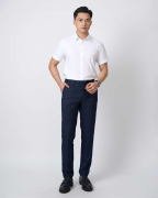 Áo Sơ Mi Ngắn Tay Nam Màu Đen 5028B - Trắng