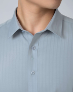 Áo Sơ Mi Ngắn Tay Nam Dệt Họa Tiết 5027 - Xanh Da Trời