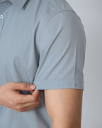 Áo Sơ Mi Ngắn Tay Nam Dệt Họa Tiết 5027 - Xanh Da Trời