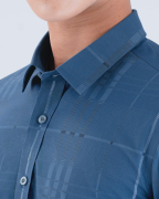 Áo Sơ Mi Ngắn Tay Nam Họa Tiết Kẻ Màu Xanh 4033A