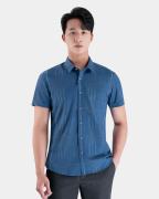 Áo Sơ Mi Ngắn Tay Nam Họa Tiết Kẻ Màu Xanh 4033A