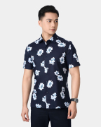 Áo Sơ Mi Ngắn Tay Nam Hawaii 5037 - Xanh Đậm