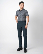 Áo Sơ Mi Ngắn Tay Nam Hoạ Tiết 5034 - Ghi Đậm