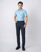 Áo Sơ Mi Ngắn Tay Nam Hoạ Tiết 5034 - Xanh Da Trời