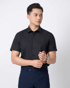 Áo Sơ Mi Ngắn Tay Nam Màu Đen 5028B - Đen