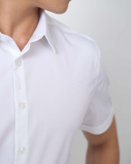 Áo Sơ Mi Ngắn Tay Nam Màu Trắng Họa Tiết Chìm 5035W