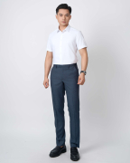 Áo Sơ Mi Ngắn Tay Nam Màu Trắng Họa Tiết Chìm 5035W