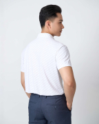 Áo Sơ Mi Ngắn Tay Nam Màu Trắng In Chữ Vulcano 5024A