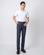 Áo Sơ Mi Ngắn Tay Nam Màu Trắng In Chữ Vulcano 5024A