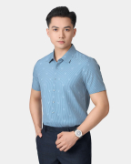 Áo Sơ Mi Ngắn Tay Nam Sọc Phối Họa Tiết 5030A