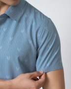 Áo Sơ Mi Ngắn Tay Nam Sọc Phối Họa Tiết 5030A