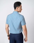 Áo Sơ Mi Ngắn Tay Nam Sọc Phối Họa Tiết 5030A