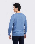 Áo Len Nam Cotton Họa Tiết 2004 - Xanh Da Trời