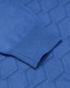 Áo Len Nam Cotton Họa Tiết 2007 - Xanh Da Trời