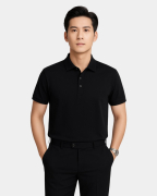 Áo Polo Nam Cotton Trơn 5005 - Đen