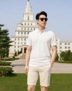 Áo Polo Nam Cotton Trơn 5005 - Trắng