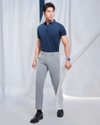 Áo Polo Nam Cotton Trơn 5005 - Xanh Tím Than