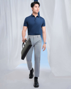 Áo Polo Nam Cotton Trơn 5005 - Xanh Tím Than