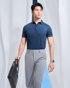 Áo Polo Nam Cotton Trơn 5005 - Xanh Tím Than