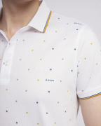 Áo Polo Nam Họa Tiết 2004 Trắng