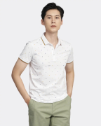 Áo Polo Nam Họa Tiết 2004 Trắng