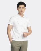 Áo Polo Nam Họa Tiết 2005 Trắng