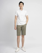 Áo Polo Nam Họa Tiết 2005 Trắng