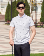 Áo Polo Nam Họa Tiết 2005 Trắng