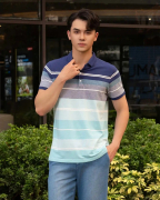 Áo Polo Nam Phối Kẻ Ngang Thời Trang 3004A