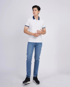 Áo Polo Nam Trơn Trắng Phối Cổ 2025