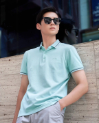 Áo Polo Nam Xanh Ngọc Nhạt Phối Cổ 2030