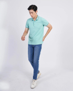 Áo Polo Nam Xanh Ngọc Nhạt Phối Cổ 2030